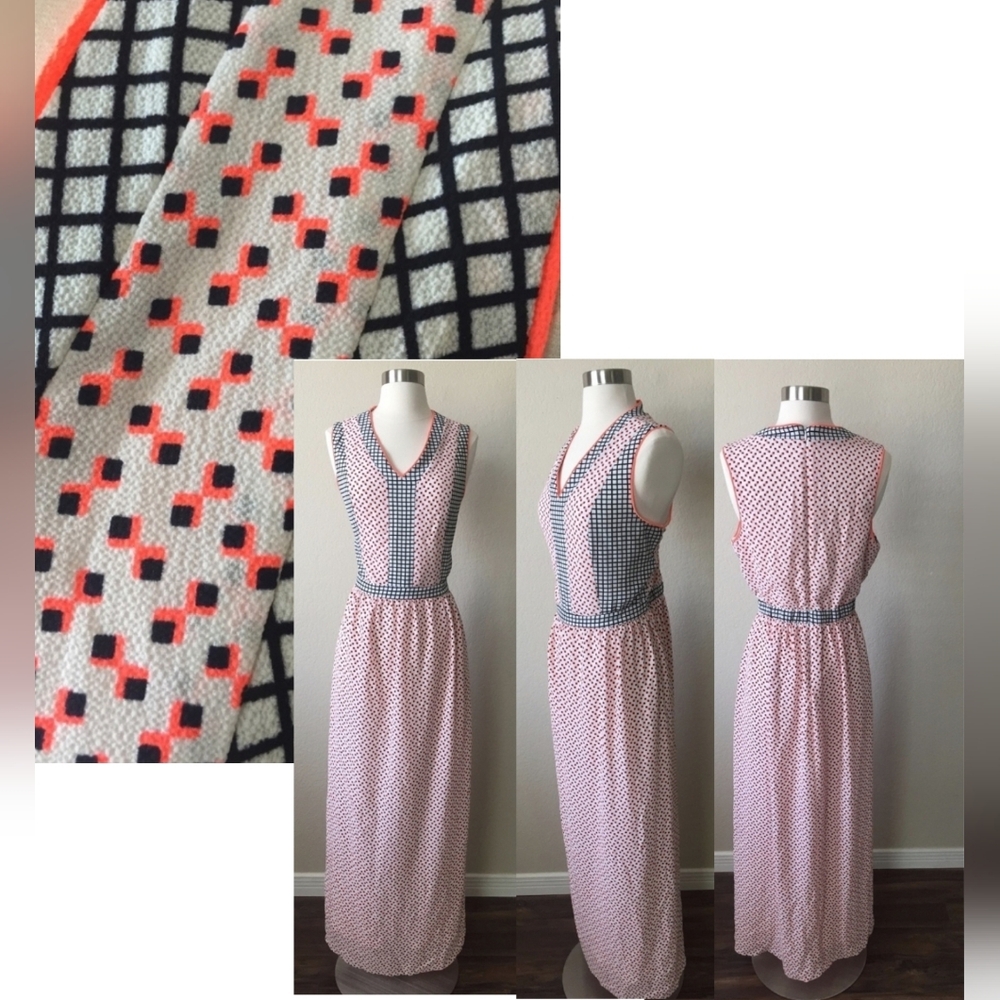 NWT Maxi Dress by Gibson Latimer 2X Neon B&W